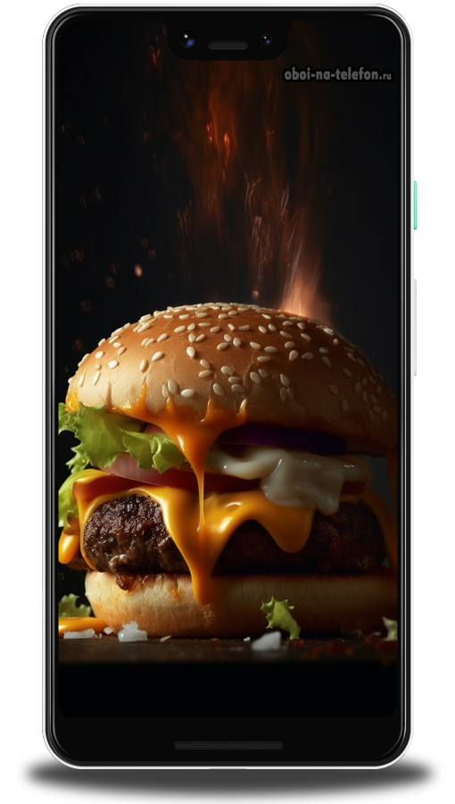  Крутые Обои на телефон отличные темные обои с изображением гамбургера, подойдет для людей которые очень любят покушать.