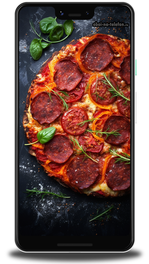  Скачать обои 4К Обои с черным фоном с изображением пиццы пепперони. Специально для людей обожающих пиццу и сиесту).